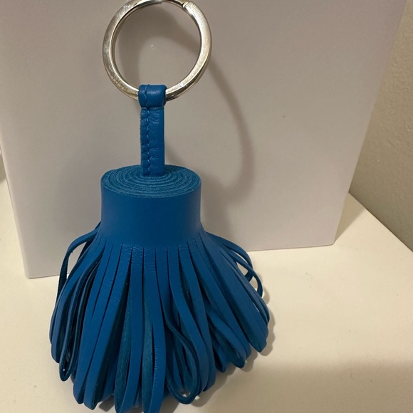 Hermès Blue Leather Tassel Keychain - Picture 4 of 9